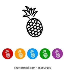 Pineapple Line Glyph Icon Fruit Ananas Stock Vector Royalty Free