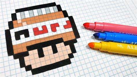 Handmade Pixel Art How To Draw A Nutella Mushroom Pixelart YouTube