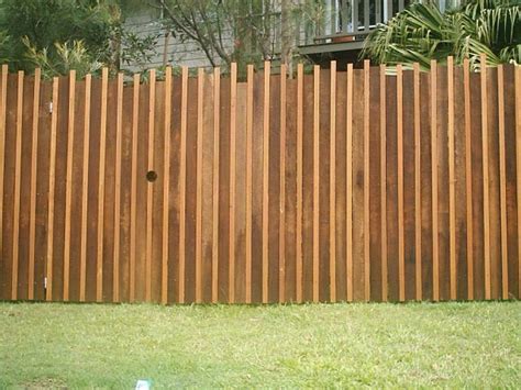 Vertical Hardwood Paling Fence With Balau Inserts Fence Design