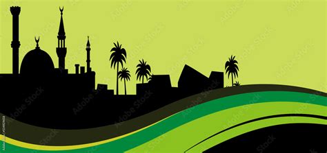 wallpaper background Islamic with green color, mosque wallpaper ...