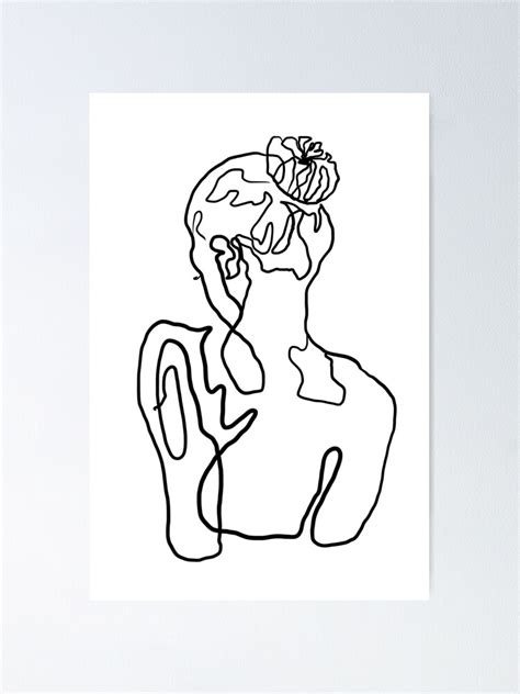 Woman One Line Drawing Abstract Line Sketch Nude Woman Single Line Minimalist Illustration