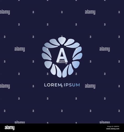 Logotipo De Letras Decorativas De Lujo Aislado Sobre Fondo Azul Marino