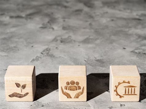 ESG Concept Of Environmental Social And Governance Wood Blocks Stock