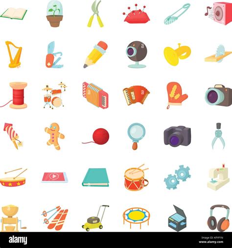 Iconos De Arpa Estilo De Dibujos Animados Imagen Vector De Stock Alamy