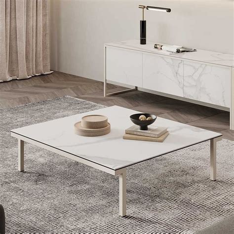 Contemporary Coffee Table Lucia Mobliberica Ceramic Metal Base