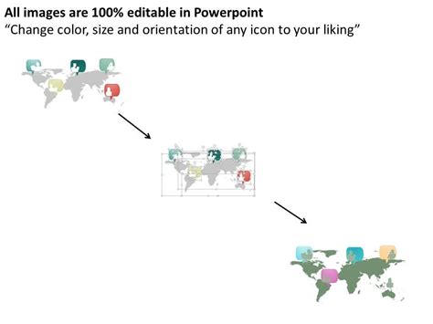 As world map with icons for global networking powerpoint template ...