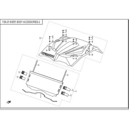 VUE ECLATEE PIECE KIT TOIT DEMI PARE BRISE OEM CFMOTO ZFORCE 550 EX T1