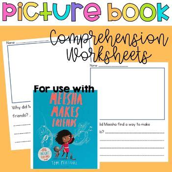 Meesha Makes Friends: Picture Book Comprehension Worksheets | TPT 