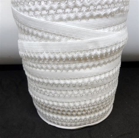 WHITE Lingerie Elastic With Crown Edge BY The YARD In Etsy