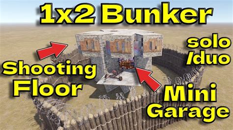 1x2 Bunker Base Tutorial Soloduo With Mini Garage And Shooting Floor