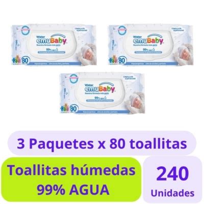 EMUBABY Emubaby Water Premium Toallitas Húmedas 3x80uds falabella