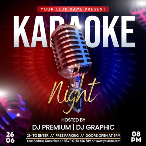 Premium PSD | Karaoke Night Party for Social Media Post Promotion