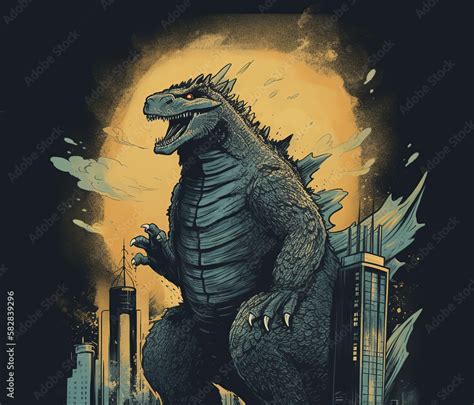 reptile, godzilla, dragon, statue, animal, sculpture, illustration, art ...