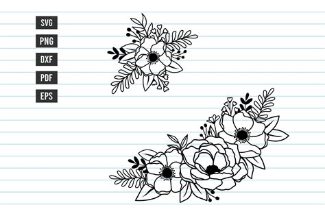 Flower Svg Flower Border Svg Cut Files Graphic By Dakhashop · Creative