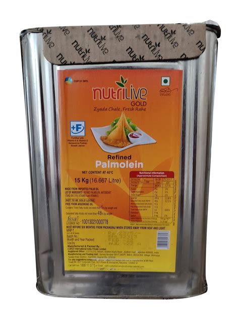 Nutrilive Gold Refined Palm Olein Oil Packaging Size Liter