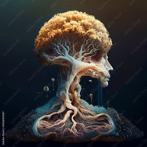 Expansion Of Fungal Mycelium In The Human Body Stock Illustration