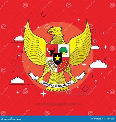 Garuda Pancasila Cartoon Vector | CartoonDealer.com #252005001