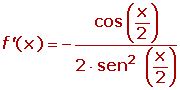 derivada de la función cosecante Diccionario de Matemáticas Superprof