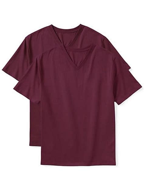 Big Tall Essentials By Dxl Men S Big And Tall Men S V Neck T Shirts Burgundy 2xlt Pack Of 2