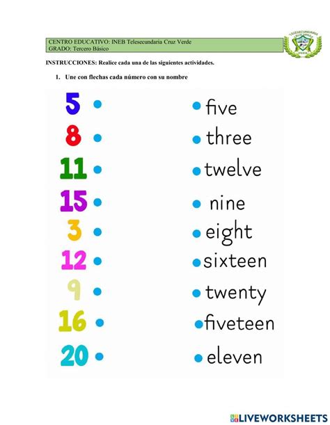 The Numbers online exercise for 3ero | Live Worksheets