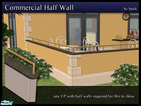The Sims Resource Almost Naked Half Wall Putty Stucco
