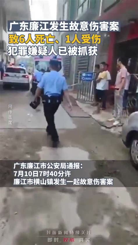 广东廉江发生故意伤害案致6死1伤，犯罪嫌疑人已被抓获 广东省 故意伤害案 新浪新闻