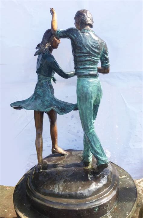 Heres To Life Finished Bronze Statue Of Young Couple Dancing