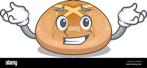 Grinning The Hot Cross Buns Character Homemade Vector Illustration Stock Vector Image Art Alamy