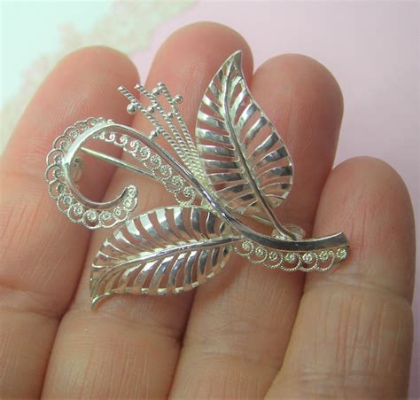 Sterling SILVER FILIGREE BROOCH A Flower Foreign Design Etsy UK