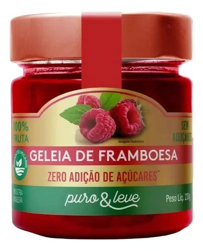 Geleia Framboesa Sem Açucar 100 Fruta Vegana Pura Natural MercadoLivre