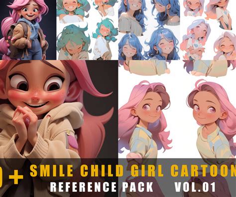 Artstation 430 Smile Child Girl Cartoon Style References Pack Vol