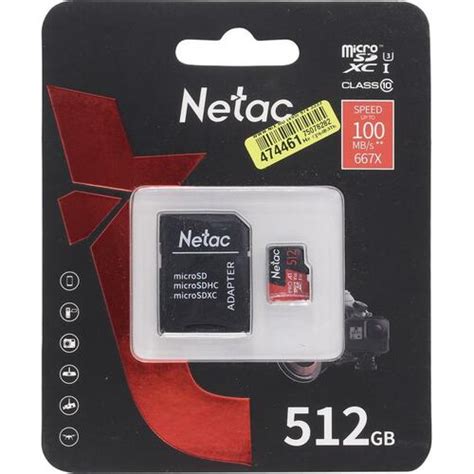 Карта памяти Netac Pro NT02P500PRO-512G-R microSDXC A1, V30, UHS-I ...