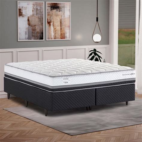 Preço De Cama Box Queen - Cama box queen size herval besfalt one molas ensacadas bege e cinza | Extra