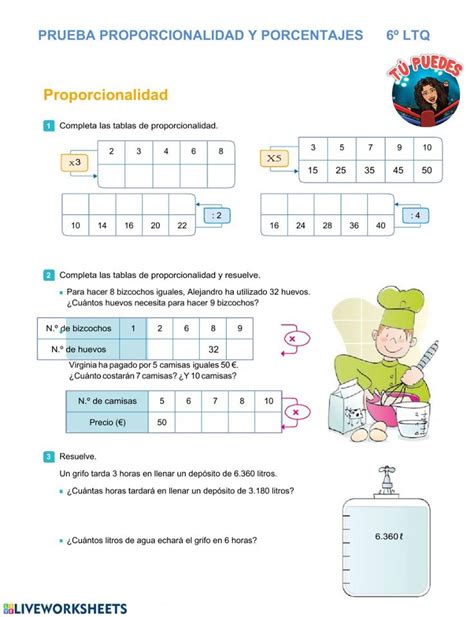 Ejercicio Online De Proporcionalidad Para Sexto Puedes Hacer Los