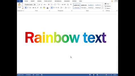 How To Create A Rainbow Text In Microsoft Word Microsoft Word