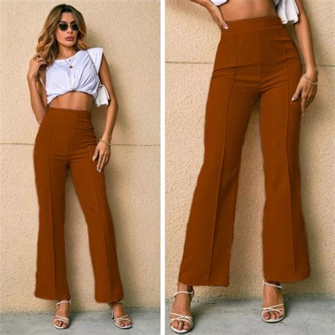 Formal High Waist Pants For Women Stretchable Wide Leg Pants For Women