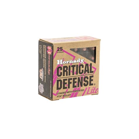 Hornady Critical Defense Lite 9mm 100gr Ftx 25 Rounds