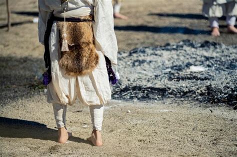 Premium Photo A Traditional Japanese Shinto Ritual Called Firewalking