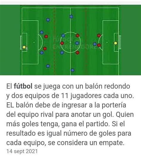 ¿cuáles Son Las Reglas Elementales Fútbol Brainly Lat