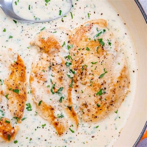 Creamy Garlic Chicken Breast Skillet Healthy Fitness Meals