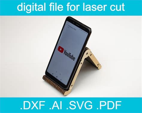 Laser Cut Files Phone Stand Svg Laser Cut Vector For Glowforge Etsy Uk