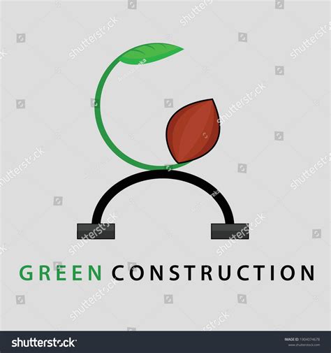 Green Construction Logo Image Plant Shoot Stock Vector (Royalty Free ...