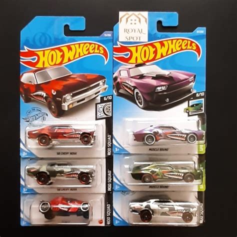 Jual Paket Hot Wheels 6 PCS Muscle Chevy Nova SHARK Muscle Car Red Green Chevy Nova Zamac Hw110