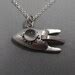 Rocketship Necklace Fine Silver Pendant Spaceship Necklace Etsy