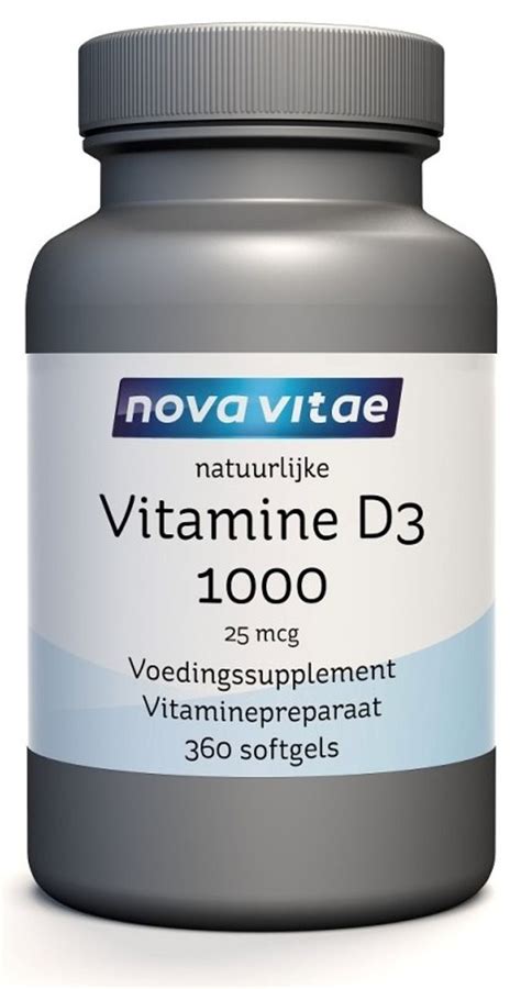 Nova Vitae Vitamine D3 1000ie Softgels Vergelijk Prijzen