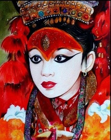 Kumari Living Goddess Kumari Goddess Painting Goddess Art Beautiful