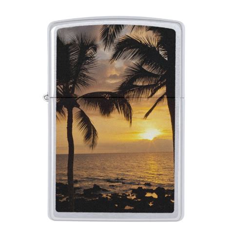 Palm Tree Sunset Zippo Lighter Zazzle Palm Tree Sunset Zippo