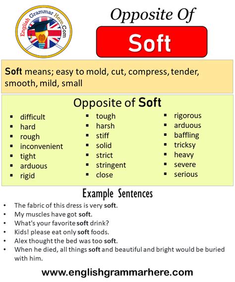 Opposite Of Soft Antonyms Of Soft Meaning And Example Sentences