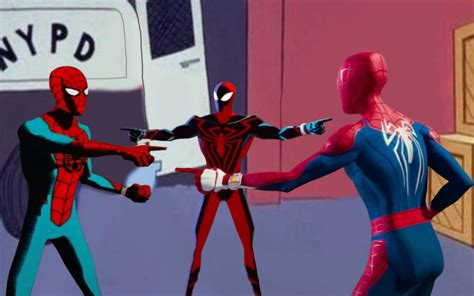 The Spidermen pointing meme by DracoAwesomeness on DeviantArt