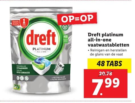 Dreft Platinum All In One Vaatwastabletten 48 Tabs Aanbieding Bij Lidl